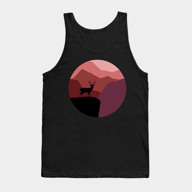 Deer in Sunset Gorge Tank Top by CorrieMick